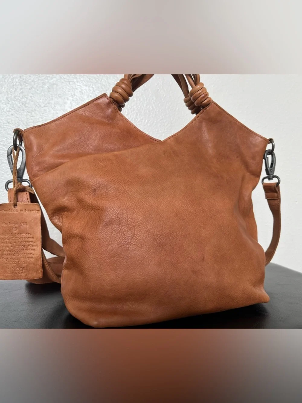 Latico Leathers Cognac Nash Crossbody Handbag - Picture 2 of 15
